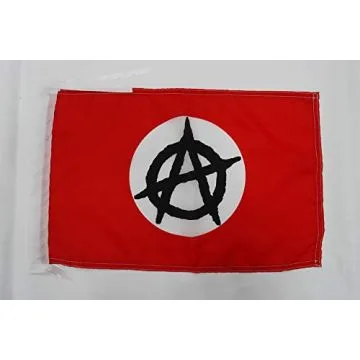 Drapeau Anarchiste cercle blanc 45x30cm - PAVILLON Anarchisme 30 x 45 cm haute qualité