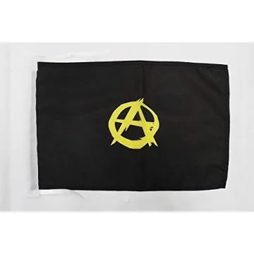 Drapeau Anarchiste étoile jaune 45x30cm - PAVILLON Anarchisme 30 x 45 cm haute qualité