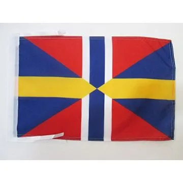 DRAPEAU SUÍ?DE-NORVÍ?GE 1814-1905 45x30cm - PAVILLON SUÍ?DOIS NORVÍ?GIEN 30 x 45 cm haute qualité