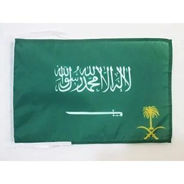 DRAPEAU ETENDARD ROYAL D\'ARABIE SAOUDITE 45x30cm - PAVILLON ROYAUME SAOUDIEN 30 x 45 cm haute qualité