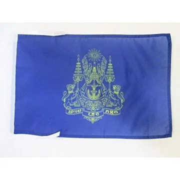 DRAPEAU ETENDARD ROYAL DU CAMBODGE 45x30cm - PAVILLON ROYAUME CAMBODGIEN 30 x 45 cm haute qualité