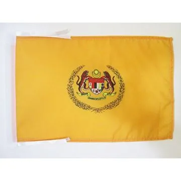 DRAPEAU ETENDARD ROYAL DE MALAISIE 45x30cm - PAVILLON ROYAUME MALAIS 30 x 45 cm haute qualité