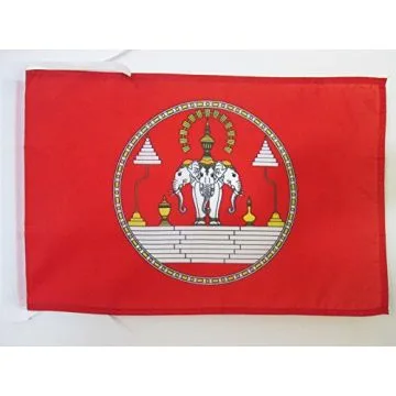 DRAPEAU ETENDARD ROYAL DU LAOS 1945-1975 45x30cm - PAVILLON ROYAUME LAOTIEN 30 x 45 cm haute qualité