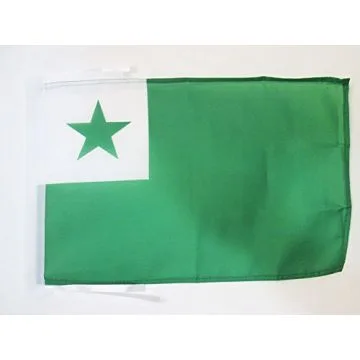 DRAPEAU ESPERANTO 45x30cm - PAVILLON DE LA LANGUE INTERNATIONALE 30 x 45 cm haute qualité