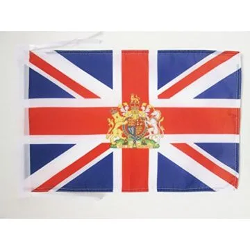 DRAPEAU ROYAUME-UNI AVEC ARMES 45x30cm - PAVILLON ANGLAIS - UK - GRANDE BRETAGNE 30 x 45 cm haute qualité