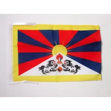 DRAPEAU TIBET 45x30cm - PAVILLON TIBÉTAIN 30 x 45 cm haute qualité