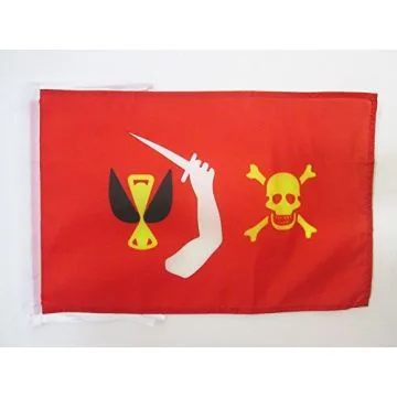 DRAPEAU PIRATE CHRISTOPHER MOODY 45x30cm - PAVILLON CORSAIRE TÍ?TE DE MORT 30 x 45 cm haute qualité