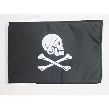 DRAPEAU PIRATE HENRY AVERY NOIR 45x30cm - PAVILLON CORSAIRE TÍ?TE DE MORT 30 x 45 cm haute qualité
