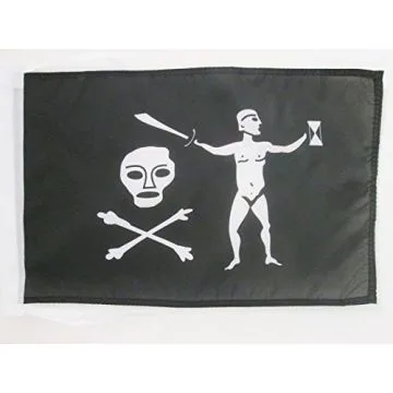 DRAPEAU PIRATE CAPITAINE DULAIEN 45x30cm - PAVILLON CORSAIRE TÍ?TE DE MORT 30 x 45 cm haute qualité