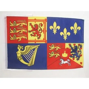 DRAPEAU ROYAL ROYAUME-UNI 1714-1801 MAISON D\'HANOVRE 45x30cm - PAVILLON ROIS BRITANNIQUES 30 x 45 cm haute qualité