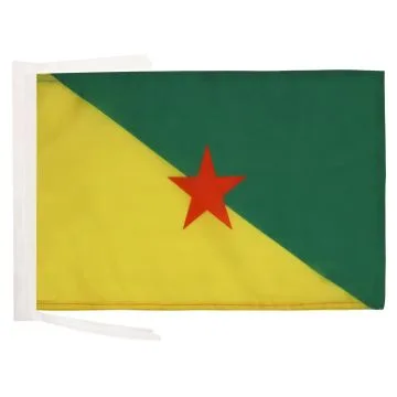 DRAPEAU GUYANE 45x30cm - PAVILLON GUYANAIS - FRANCE 30 x 45 cm haute qualité
