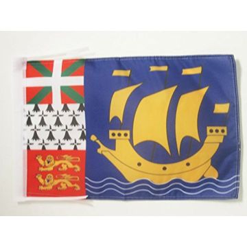 DRAPEAU SAINT PIERRE ET MIQUELON 45x30cm - PAVILLON FRANÇAIS - FRANCE 30 x 45 cm haute qualité