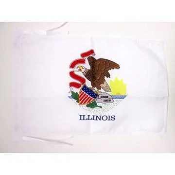 DRAPEAU ILLINOIS 45x30cm - PAVILLON ETAT AMÉRICAIN - USA - ETATS-UNIS 30 x 45 cm haute qualité
