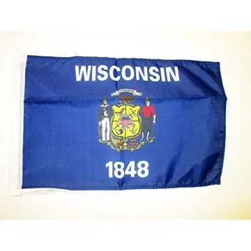 DRAPEAU WISCONSIN 45x30cm - PAVILLON ETAT AMÉRICAIN - USA - ETATS-UNIS 30 x 45 cm haute qualité