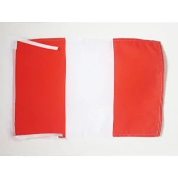 DRAPEAU PÉROU SANS ARMOIRIES 45x30cm - PAVILLON CIVIL PÉRUVIEN 30 x 45 cm haute qualité