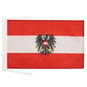 DRAPEAU AUTRICHE AVEC AIGLE 45x30cm - PAVILLON AUTRICHIEN 30 x 45 cm haute qualité