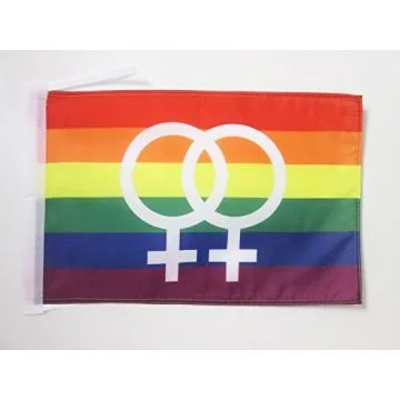 DRAPEAU ARC-EN-CIEL DOUBLE VENUS GRAND 45x30cm - PAVILLON GAY - RAINBOW - ARC EN CIEL 30 x 45 cm haute qualité