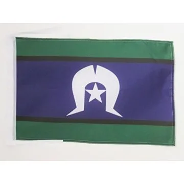 DRAPEAU ILES DU DÉTROIT DE TORRÈS 45x30cm - PAVILLON INDIGÈNE AUSTRALIEN - AUSTRALIE 30 x 45 cm haute qualité