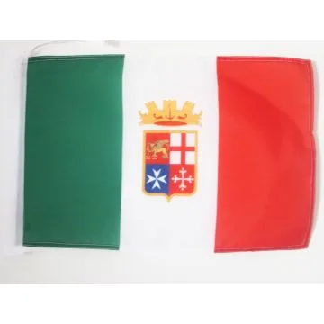 DRAPEAU NAVAL MILITAIRE DE L\'ITALIE 45x30cm - PAVILLON ITALIEN 30 x 45 cm haute qualité
