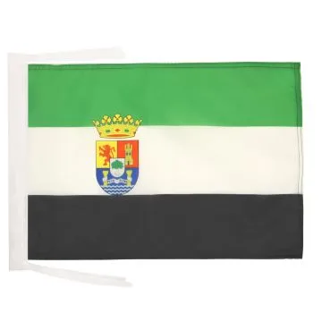 DRAPEAU ESTRÉMADURE 45x30cm - PAVILLON DE EXTREMADURA - ESPAGNE 30 x 45 cm haute qualité