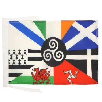 DRAPEAU CELTIQUE MULTI 45x30cm - PAVILLON CELTE - PAYS CELTES 30 x 45 cm haute qualité