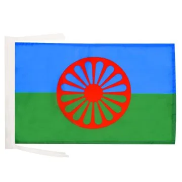 DRAPEAU GYPSI 45x30cm - PAVILLON ROM - TZIGANE ? GITAN - VOYAGEUR 30 x 45 cm haute qualité