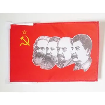 DRAPEAU URSS 4 PERSONNAGES 45x30cm - PAVILLON COMMUNISTE - RUSSIE 30 x 45 cm haute qualité