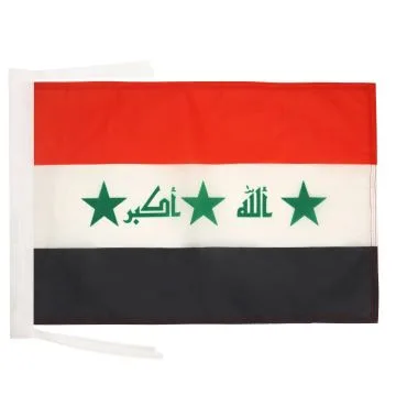 DRAPEAU IRAK ANCIEN 2004-2008 45x30cm - PAVILLON IRAKIEN 30 x 45 cm haute qualité