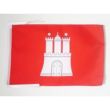 DRAPEAU HAMBOURG 45x30cm - PAVILLON HAMBURG - LAND ALLEMAGNE 30 x 45 cm haute qualité