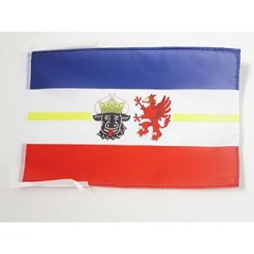 DRAPEAU MECKLEMBOURG-POMÉRANIE-OCCIDENTALE 45x30cm - PAVILLON MECKLENBURG-VORPOMMERN - LAND ALLEMAGNE 30 x 45 cm haute qualité