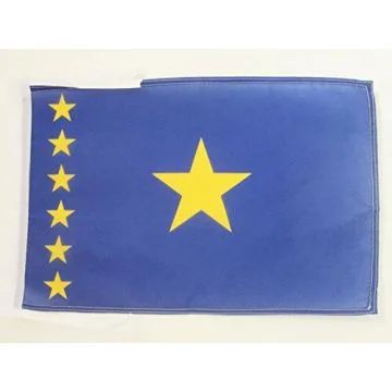 DRAPEAU RÉPUBLIQUE DU CONGO-LÉOPOLDVILLE  45x30cm - PAVILLON CONGOLAIS 30 x 45 cm haute qualité