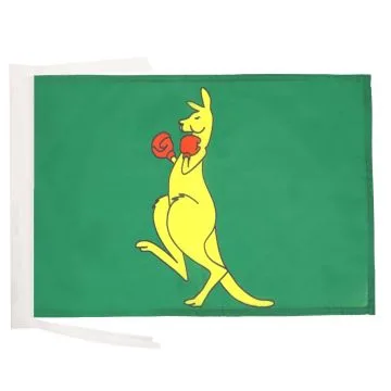 DRAPEAU BOXING KANGOUROU 45x30cm - PAVILLON BOXING KANGAROO - AUSTRALIE 30 x 45 cm haute qualité