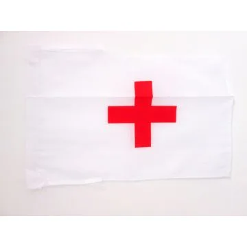 DRAPEAU CROIX ROUGE 45x30cm - PAVILLON HUMANITAIRE 30 x 45 cm haute qualité