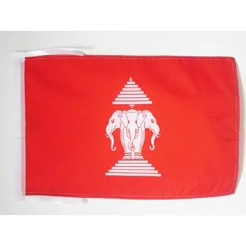 DRAPEAU LAOS ANCIEN 45x30cm - PAVILLON LAOSIEN 30 x 45 cm haute qualité