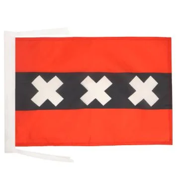 DRAPEAU AMSTERDAM 45x30cm - PAVILLON HOLLANDAIS - PAYS-BAS 30 x 45 cm haute qualité