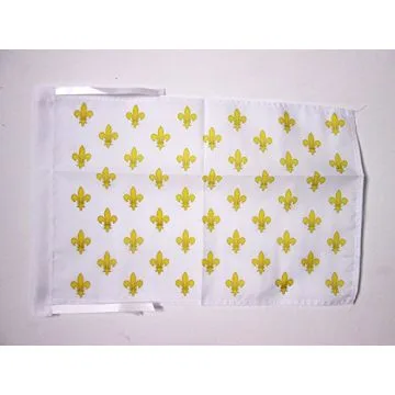 DRAPEAU FLEUR DE LYS BLANC ET OR 45x30cm - PAVILLON ROYAL FRANÇAIS 30 x 45 cm haute qualité
