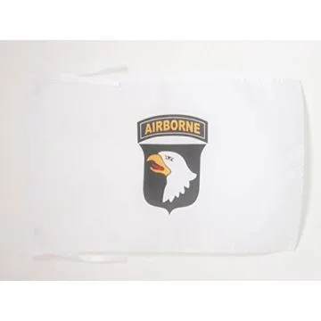 DRAPEAU USA AIRBORNE BLANC AVEC AIGLE 45x30cm - PAVILLON AMÉRICAIN ? ARMÉE ETATS-UNIS  30 x 45 cm haute qualité