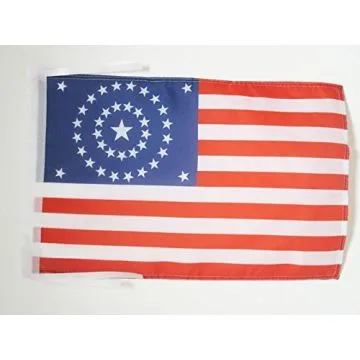 DRAPEAU USA ÉTOILES EN ROND 45x30cm - PAVILLON AMÉRICAIN - ETATS-UNIS 30 x 45 cm haute qualité