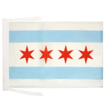 DRAPEAU CHICAGO 45x30cm - PAVILLON ETAT AMÉRICAIN - USA - ETATS-UNIS 30 x 45 cm haute qualité