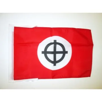 DRAPEAU CROIX CELTIQUE ROUGE 45x30cm - PAVILLON CROIX NIMBÉE - CHRISTIANNISME 30 x 45 cm haute qualité