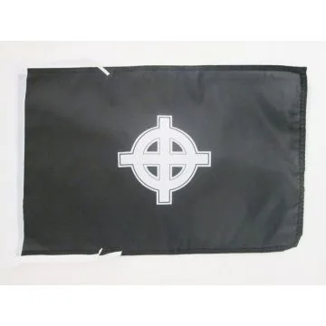 DRAPEAU CROIX CELTIQUE NOIRE 45x30cm - PAVILLON CROIX NIMBÍ?E - CHRISTIANNISME 30 x 45 cm haute qualité