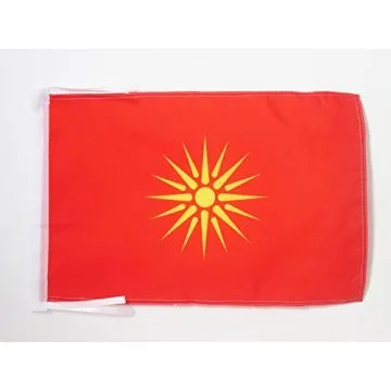 DRAPEAU MACÉDOINE ANCIEN 45x30cm - PAVILLON MACÉDONIEN 30 x 45 cm haute qualité