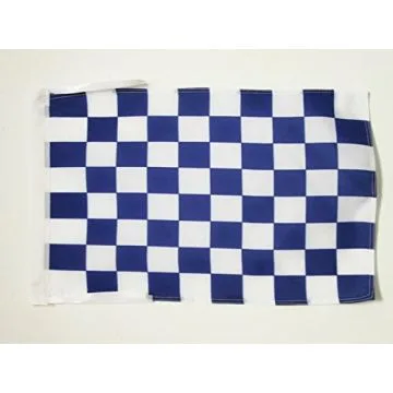 DRAPEAU DAMIER BLEU ET BLANC 45x30cm - PAVILLON À DAMIERS 30 x 45 cm haute qualité