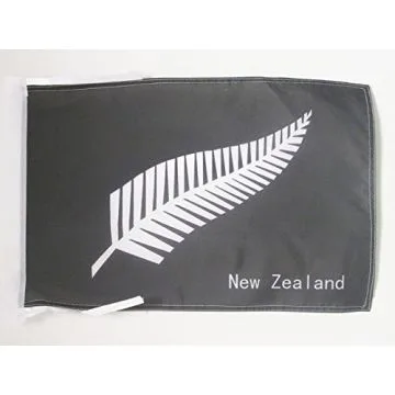 DRAPEAU NOUVELLE-ZÉLANDE FOUGÈRES 45x30cm - PAVILLON NEO-ZÉLANDAIS - ALL BLACK 30 x 45 cm haute qualité