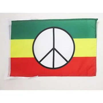 DRAPEAU PAIX RASTA 45x30cm - PAVILLON BOB MARLEY 30 x 45 cm haute qualité