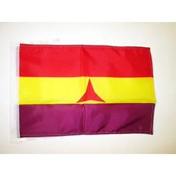 DRAPEAU ESPAGNOL RÉPUBLICAIN BRIGADES INTERNATIONALES 45x30cm - PAVILLON ESPAGNE RÉPUBLICAINE 30 x 45 cm haute qualité