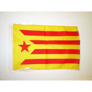 DRAPEAU CATALOGNE ESTELADA VERMELLA 45x30cm - PAVILLON CATALAN INDÉPENDENTISTE - CATALUÑA GROGA 30 x 45 cm haute qualité