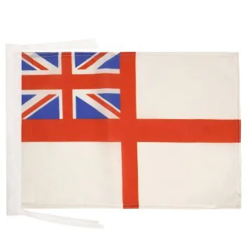 DRAPEAU MARINE MILITAIRE BRITANNIQUE 45x30cm - PAVILLON ROYAL NAVY WHITE ENSIGN - PAVILLON SAINT GEORGES 30 x 45 cm haute qualité