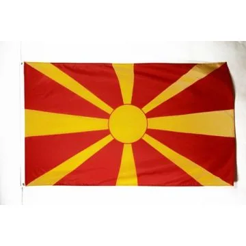 DRAPEAU MACÍ?DOINE 150x90cm en SATIN - DRAPEAU MACÍ?DONIEN 90 x 150 cm