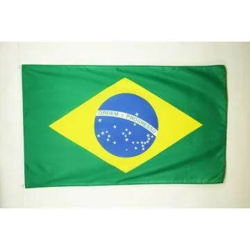 DRAPEAU BRÍ?SIL 150x90cm en SATIN - DRAPEAU BRÍ?SILIEN 90 x 150 cm